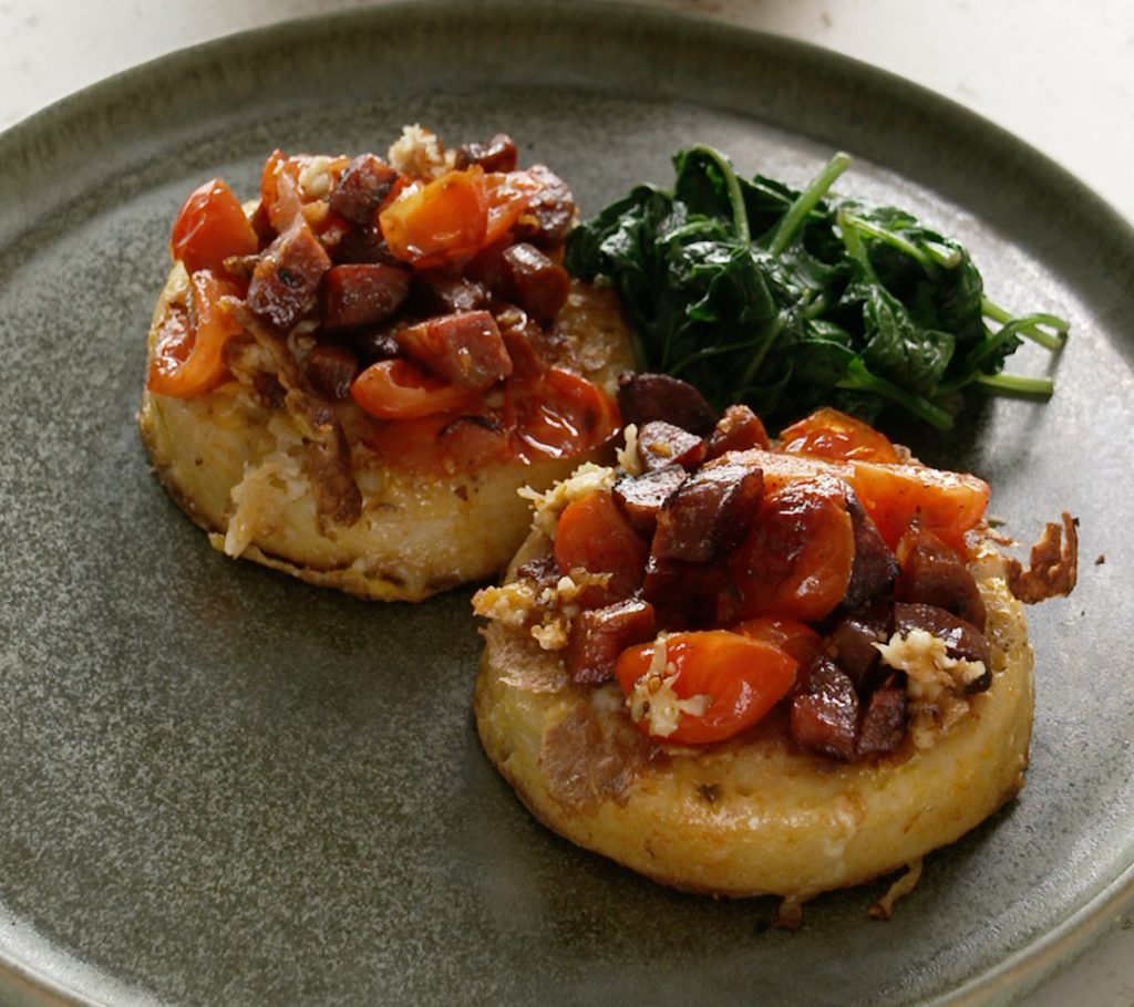 Eggy Halloumi Crumpets Respectful Eggs