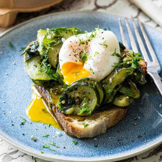 Slow cooked courgettes