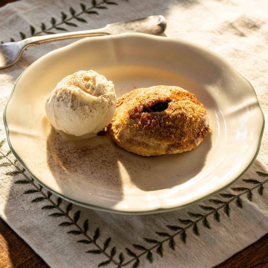 Christmas Eccles cakes with prunes and cider brandy
